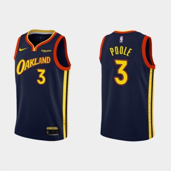 Men's Golden State Warriors #3 Jordan Poole 2020-21 Navy City Edition Stitched NBA Jersey Men's Golden State Warriors #3 Jordan Poole 2020-21 Navy City Edition Stitched NBA Jersey