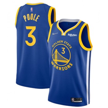 Men's Golden State Warriors #3 Jordan Poole 2022 Royal 75th Anniversary Stitched Jersey Men's Golden State Warriors #3 Jordan Poole 2022 Royal 75th Anniversary Stitched Jersey