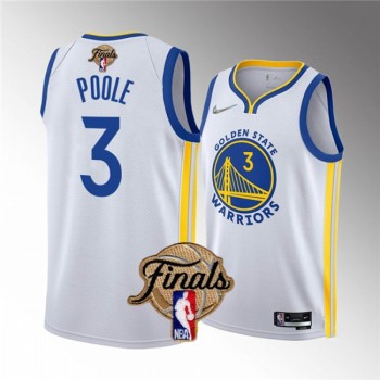 Men's Golden State Warriors #3 Jordan Poole 2022 White NBA Finals Stitched Jersey Men's Golden State Warriors #3 Jordan Poole 2022 White NBA Finals Stitched Jersey
