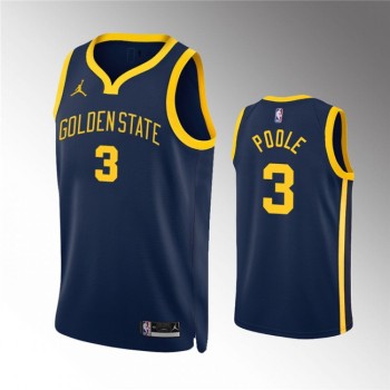 Men's Golden State Warriors #3 Jordan Poole Navy Statement EditionStitched Jersey Men's Golden State Warriors #3 Jordan Poole Navy Statement EditionStitched Jersey