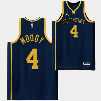 Men's Golden State Warriors #4 Moses Moody Navy Stitched Basketball Jersey Men's Golden State Warriors #4 Moses Moody Navy Stitched Basketball Jersey