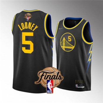 Men's Golden State Warriors #5 Kevon Looney 2022 Black NBA Finals Stitched Jersey Men's Golden State Warriors #5 Kevon Looney 2022 Black NBA Finals Stitched Jersey