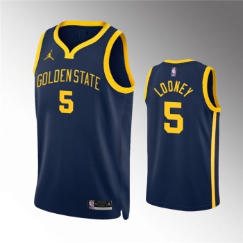 Men's Golden State Warriors #5 Kevon Looney Navy Statement EditionStitched Jersey Men's Golden State Warriors #5 Kevon Looney Navy Statement EditionStitched Jersey