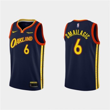 Men's Golden State Warriors #6 Alen Smailagic 2020-21 Navy City Edition Stitched NBA Jersey Men's Golden State Warriors #6 Alen Smailagic 2020-21 Navy City Edition Stitched NBA Jersey