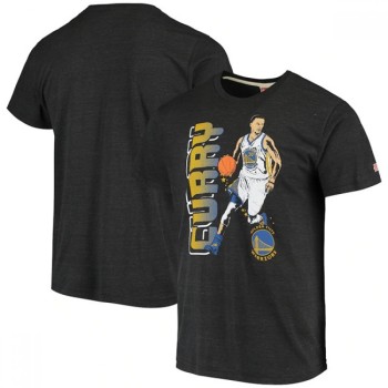 Men's Golden State Warriors #30 Stephen Curry Grey Homage Tri-Blend Shooting Stars T-Shirt Men's Golden State Warriors #30 Stephen Curry Grey Homage Tri-Blend Shooting Stars T-Shirt