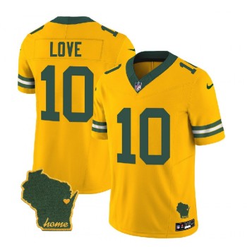 Men's Green Bay Packers #10 Jordan Love Gold 2023 F.U.S.E. Home Patch Vapor Untouchable Limited Stitched Jersey Men's Green Bay Packers #10 Jordan Love Gold 2023 F.U.S.E. Home Patch Vapor Untouchable Limited Stitched Jersey