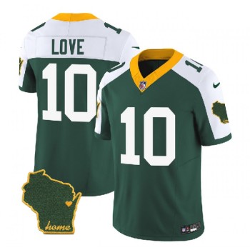 Men's Green Bay Packers #10 Jordan Love Green/White 2023 F.U.S.E. Home Patch Vapor Untouchable Limited Stitched Jersey Men's Green Bay Packers #10 Jordan Love Green/White 2023 F.U.S.E. Home Patch Vapor Untouchable Limited Stitched Jersey