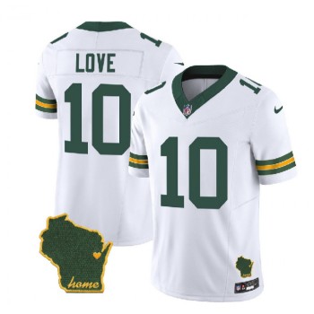Men's Green Bay Packers #10 Jordan Love White 2023 F.U.S.E. Home Patch Vapor Untouchable Limited Stitched Jersey Men's Green Bay Packers #10 Jordan Love White 2023 F.U.S.E. Home Patch Vapor Untouchable Limited Stitched Jersey