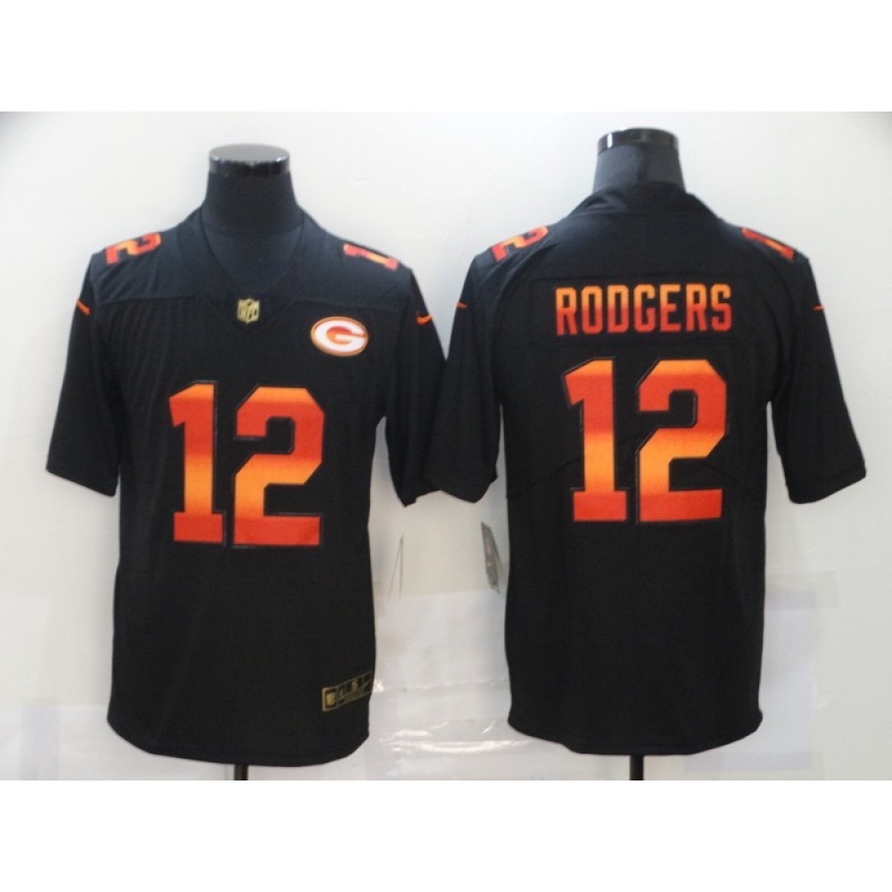 Men's Green Bay Packers #12 Aaron Rodgers 2020 Black Fashion Limited Stitched Jersey
