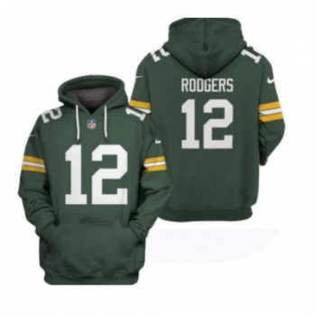 Men's Green Bay Packers #12 Aaron Rodgers 2021 Green Pullover Hoodie Men's Green Bay Packers #12 Aaron Rodgers 2021 Green Pullover Hoodie
