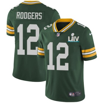 Men's Green Bay Packers #12 Aaron Rodgers Green Super Bowl LIV Vapor Untouchable Stitched NFL Limited Jersey Men's Green Bay Packers #12 Aaron Rodgers Green Super Bowl LIV Vapor Untouchable Stitched NFL Limited Jersey