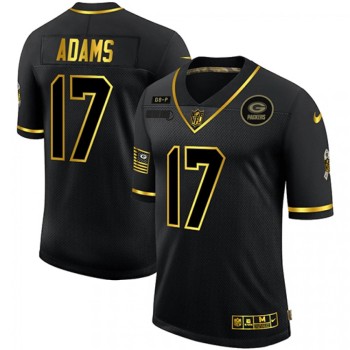 Men's Green Bay Packers #17 Davante Adams 2020 Black/Gold Salute To Service Limited Stitched Jersey Men's Green Bay Packers #17 Davante Adams 2020 Black/Gold Salute To Service Limited Stitched Jersey