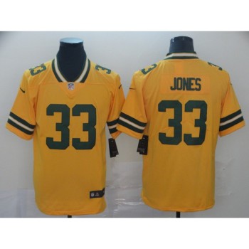 Men's Green Bay Packers #33 Aaron Jones 2019 Gold Inverted Legend Stitched NFL Jersey Men's Green Bay Packers #33 Aaron Jones 2019 Gold Inverted Legend Stitched NFL Jersey