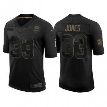 Men's Green Bay Packers #33 Aaron Jones 2020 Black Salute To Service Limited Stitched Jersey Men's Green Bay Packers #33 Aaron Jones 2020 Black Salute To Service Limited Stitched Jersey