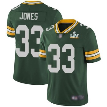 Men's Green Bay Packers #33 Aaron Jones Green 2021 Super Bowl LV Stitched NFL Jersey Men's Green Bay Packers #33 Aaron Jones Green 2021 Super Bowl LV Stitched NFL Jersey