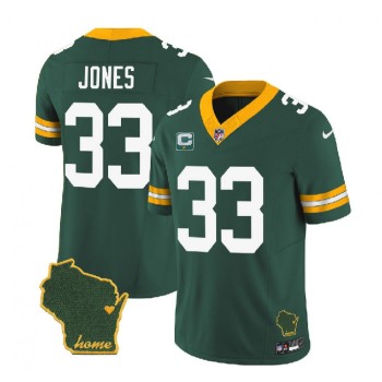 Men's Green Bay Packers #33 Aaron Jones Green 2023 F.U.S.E. Home Patch And 1-Star C Patch Vapor Untouchable Limited Stitched Jersey Men's Green Bay Packers #33 Aaron Jones Green 2023 F.U.S.E. Home Patch And 1-Star C Patch Vapor Untouchable Limited Stitched Jersey