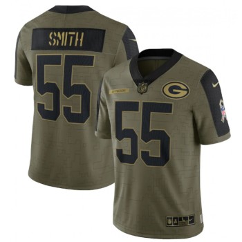 Men's Green Bay Packers #55 Za'Darius Smith 2021 Olive Salute To Service Limited Stitched Jersey Men's Green Bay Packers #55 Za'Darius Smith 2021 Olive Salute To Service Limited Stitched Jersey
