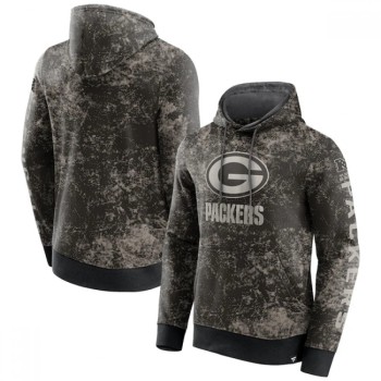 Men's Green Bay Packers Black/Gray Blackout Tonal Pullover Hoodie Men's Green Bay Packers Black/Gray Blackout Tonal Pullover Hoodie