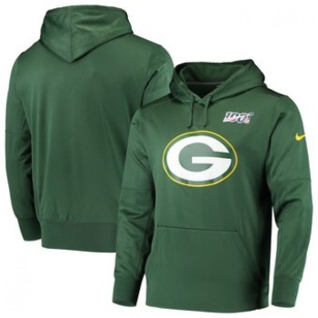 Men's Green Bay Packers Green 100th Season Primary Logo Circuit Performance Pullover Hoodie Men's Green Bay Packers Green 100th Season Primary Logo Circuit Performance Pullover Hoodie