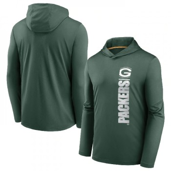 Men's Green Bay Packers Green Fan Gear Team Stack Hoodie Performance Long Sleeve T-Shirt Men's Green Bay Packers Green Fan Gear Team Stack Hoodie Performance Long Sleeve T-Shirt