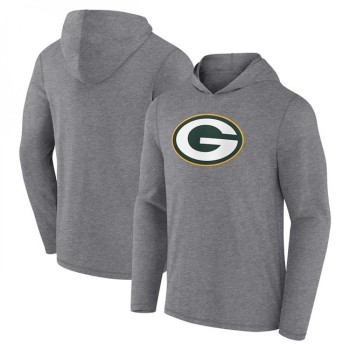 Men's Green Bay Packers Heather Gray Primary Logo Long Sleeve Hoodie T-Shirt Men's Green Bay Packers Heather Gray Primary Logo Long Sleeve Hoodie T-Shirt