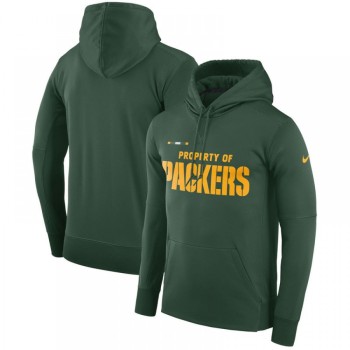 Men's Green Bay Packers Green Sideline Property Of Performance Pullover Hoodie Men's Green Bay Packers Green Sideline Property Of Performance Pullover Hoodie