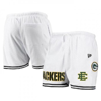 Men's Green Bay Packers Pro White/Green Shorts 001 Men's Green Bay Packers Pro White/Green Shorts 001