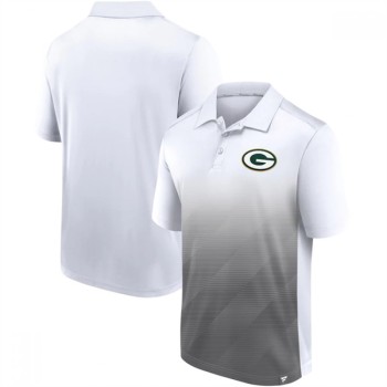 Men's Green Bay Packers White/Grey Iconic Parameter Sublimated Polo Men's Green Bay Packers White/Grey Iconic Parameter Sublimated Polo
