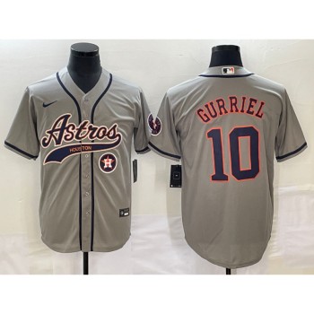 Men's Houston Astros #10 GrayYuli Gurriel Gray With Patch Cool Base Stitched Baseball Jersey Men's Houston Astros #10 GrayYuli Gurriel Gray With Patch Cool Base Stitched Baseball Jersey