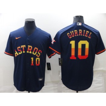Men's Houston Astros #10 Yuli Gurriel 2022 Navy Cool Base Stitched Jersey Men's Houston Astros #10 Yuli Gurriel 2022 Navy Cool Base Stitched Jersey