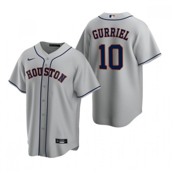 Men's Houston Astros #10 Yuli Gurriel Gray Cool Base Stitched Jersey Men's Houston Astros #10 Yuli Gurriel Gray Cool Base Stitched Jersey