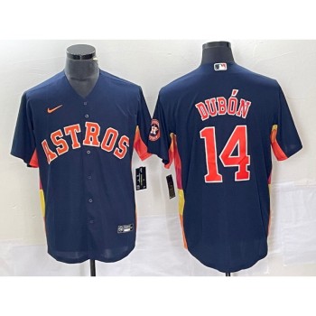 Men's Houston Astros #14 Mauricio Dubon Navy Cool Base Stitched Baseball Jersey Men's Houston Astros #14 Mauricio Dubon Navy Cool Base Stitched Baseball Jersey