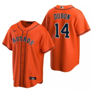 Men's Houston Astros #14 Mauricio Dubon Orange Cool Base Stitched Baseball Jersey Men's Houston Astros #14 Mauricio Dubon Orange Cool Base Stitched Baseball Jersey