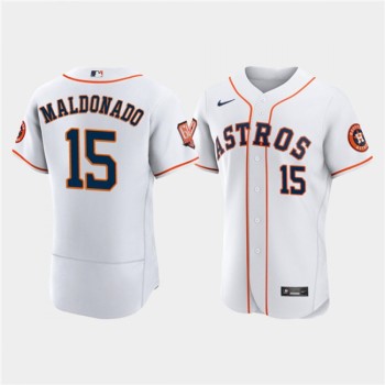 Men's Houston Astros #15 Martin Maldonado White 60th Anniversary Flex Base Stitched Baseball Jersey Men's Houston Astros #15 Martin Maldonado White 60th Anniversary Flex Base Stitched Baseball Jersey