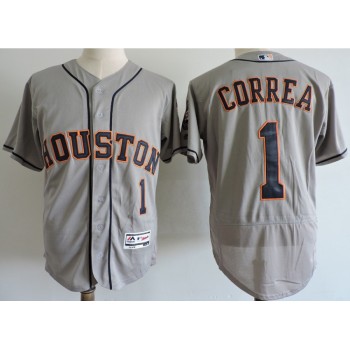 Men's Houston Astros #1 Carlos Correa Gray Elite Stitched MLB Jersey Men's Houston Astros #1 Carlos Correa Gray Elite Stitched MLB Jersey