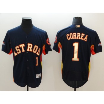 Men's Houston Astros #1 Carlos Correa Navy 2018 Gold Program Flexbase Stitched MLB Jersey Men's Houston Astros #1 Carlos Correa Navy 2018 Gold Program Flexbase Stitched MLB Jersey