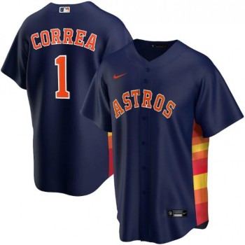 Men's Houston Astros #1 Carlos Correa Navy Cool Base Stitched Jersey Men's Houston Astros #1 Carlos Correa Navy Cool Base Stitched Jersey