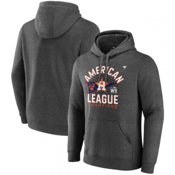 Men's Houston Astros 2021 Heathered Charcoal American League Champions Locker Room Pullover Hoodie Men's Houston Astros 2021 Heathered Charcoal American League Champions Locker Room Pullover Hoodie