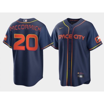 Men's Houston Astros #20 Chas McCormick 2022 Navy City Connect Cool Base Stitched Jersey Men's Houston Astros #20 Chas McCormick 2022 Navy City Connect Cool Base Stitched Jersey