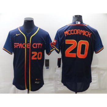 Men's Houston Astros #20 Chas McCormick 2022 Navy City Connect Flex Base Stitched Baseball Jersey Men's Houston Astros #20 Chas McCormick 2022 Navy City Connect Flex Base Stitched Baseball Jersey