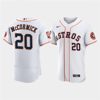 Men's Houston Astros #20 Chas McCormick White 60th Anniversary Flex Base Stitched Baseball Jersey Men's Houston Astros #20 Chas McCormick White 60th Anniversary Flex Base Stitched Baseball Jersey