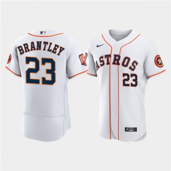 Men's Houston Astros #23 Michael Brantley White 60th Anniversary Flex Base Stitched Baseball Jersey Men's Houston Astros #23 Michael Brantley White 60th Anniversary Flex Base Stitched Baseball Jersey