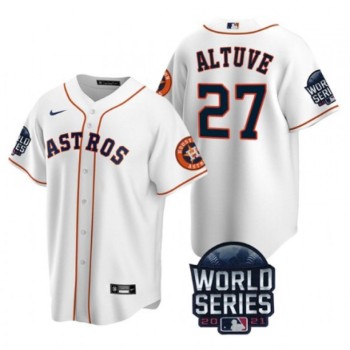 Men's Houston Astros #27 Jose Altuve 2021 White World Series Cool Base Stitched Baseball Jersey Men's Houston Astros #27 Jose Altuve 2021 White World Series Cool Base Stitched Baseball Jersey