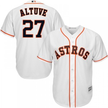 Men's Houston Astros #27 Jose Altuve White Cool Base Stitched MLB Jersey Men's Houston Astros #27 Jose Altuve White Cool Base Stitched MLB Jersey
