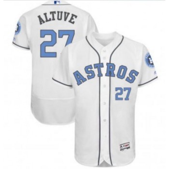 Men's Houston Astros #27 Jose Altuve White Flex Base Stitched Jersey Men's Houston Astros #27 Jose Altuve White Flex Base Stitched Jersey