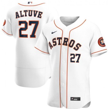 Men's Houston Astros #27 Jose Altuve White Flex Base Stitched Jersey Men's Houston Astros #27 Jose Altuve White Flex Base Stitched Jersey