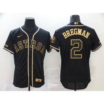 Men's Houston Astros #2 Alex Bregman 2020 Blak Golden Flex Base Stitched MLB Jersey Men's Houston Astros #2 Alex Bregman 2020 Blak Golden Flex Base Stitched MLB Jersey