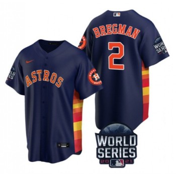 Men's Houston Astros #2 Alex Bregman 2021 Navy World Series Cool Base Stitched Baseball Jersey Men's Houston Astros #2 Alex Bregman 2021 Navy World Series Cool Base Stitched Baseball Jersey