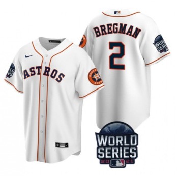 Men's Houston Astros #2 Alex Bregman 2021 White World Series Cool Base Stitched Baseball Jersey Men's Houston Astros #2 Alex Bregman 2021 White World Series Cool Base Stitched Baseball Jersey