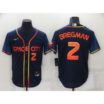 Men's Houston Astros #2 Alex Bregman 2022 Navy City Connect Cool Base Stitched Jersey Men's Houston Astros #2 Alex Bregman 2022 Navy City Connect Cool Base Stitched Jersey